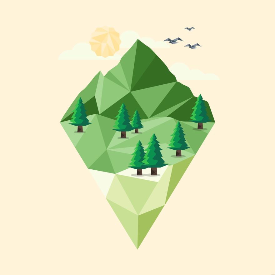 Geometric Mountain Illustration