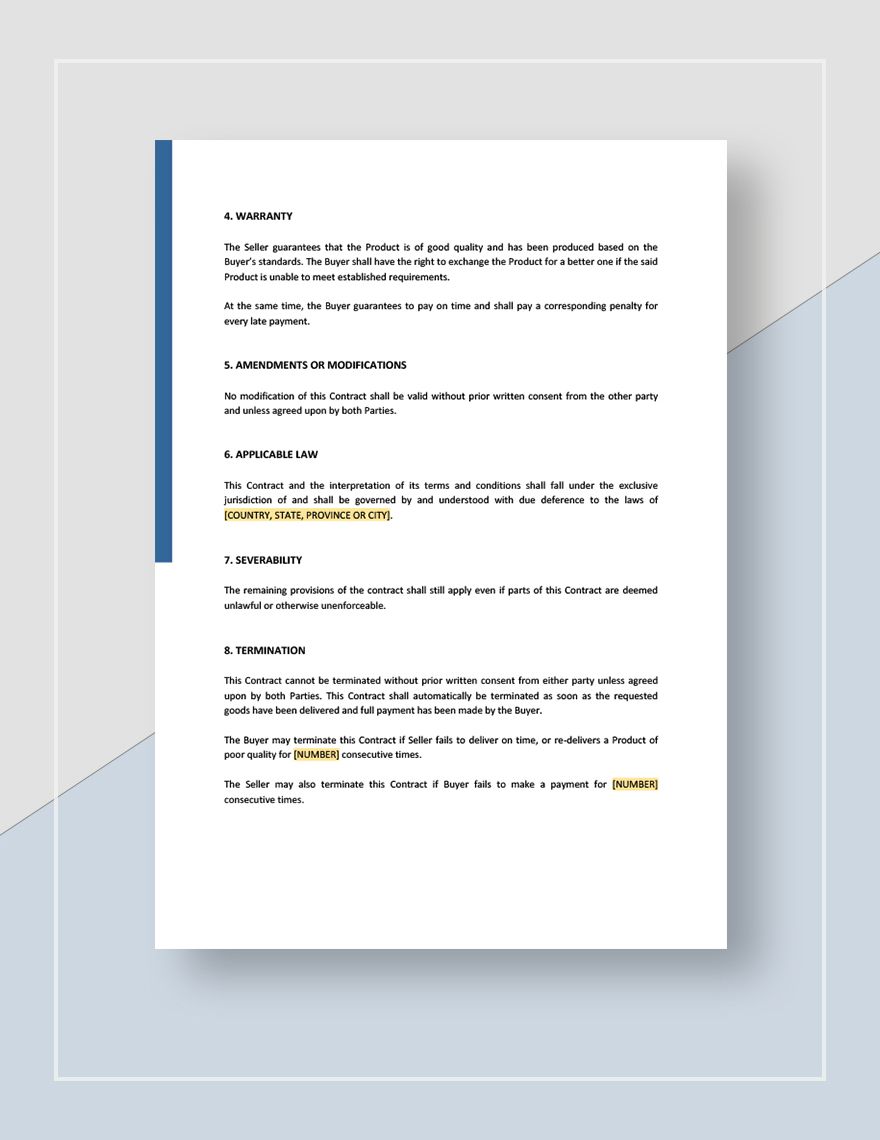General Sales Contract Template