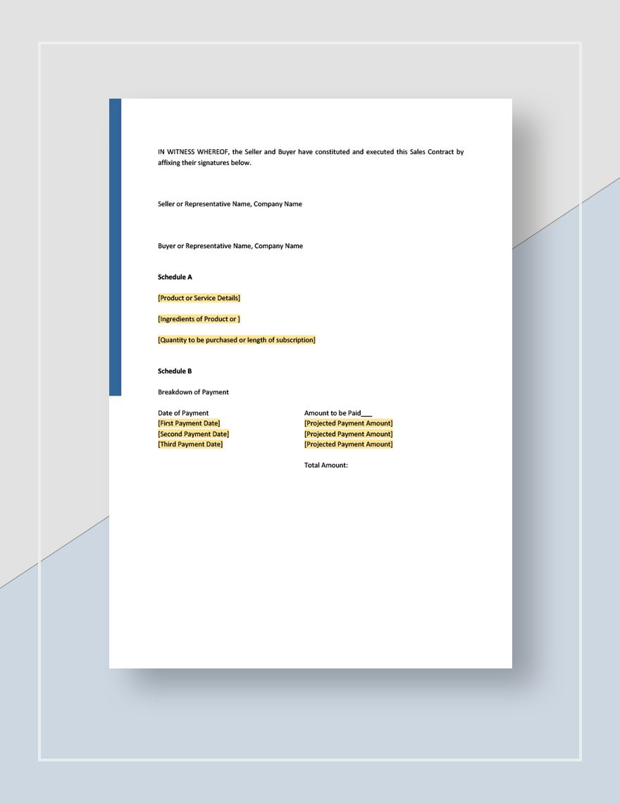 General Sales Contract Template