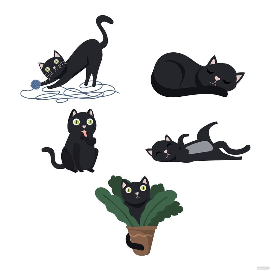 Free Black Cat Vector