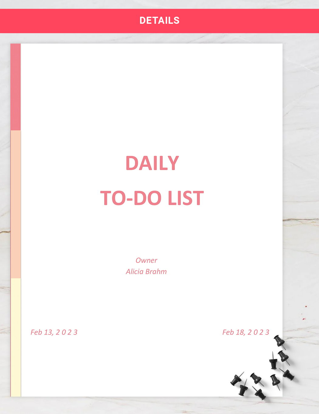Daily To-Do List Template
