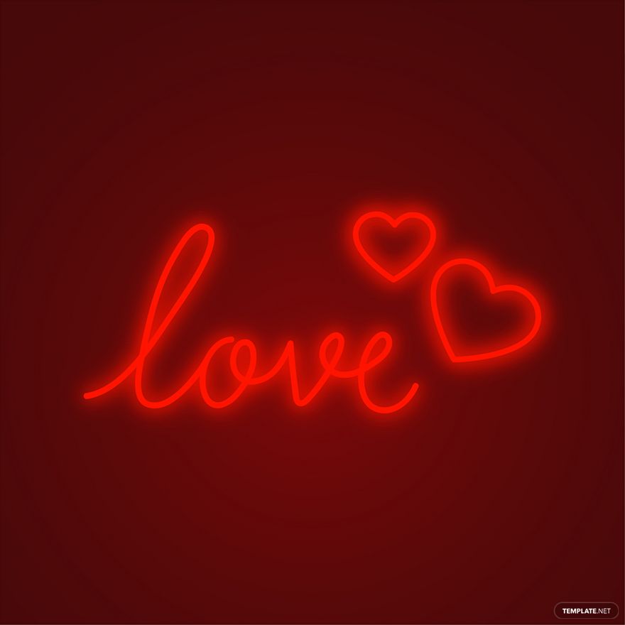 Free Love Neon Vector in Illustrator, EPS, SVG, JPG, PNG