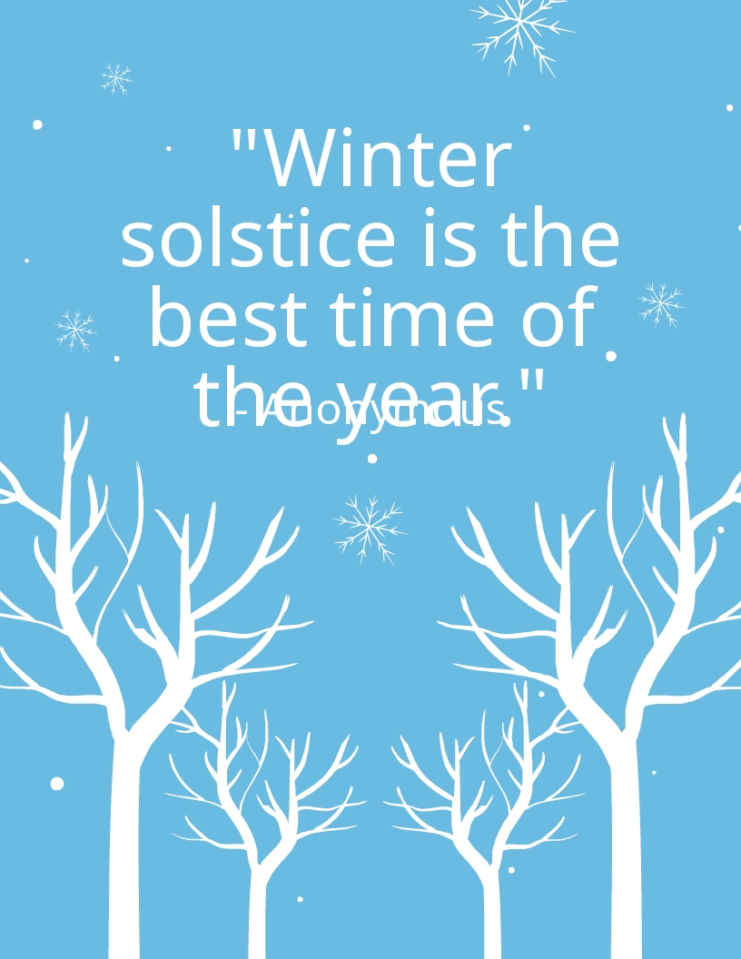 Winter Solstice Quote Flyer Template