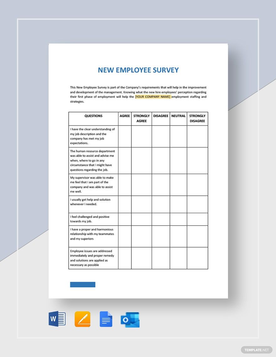 New Employee Survey Template