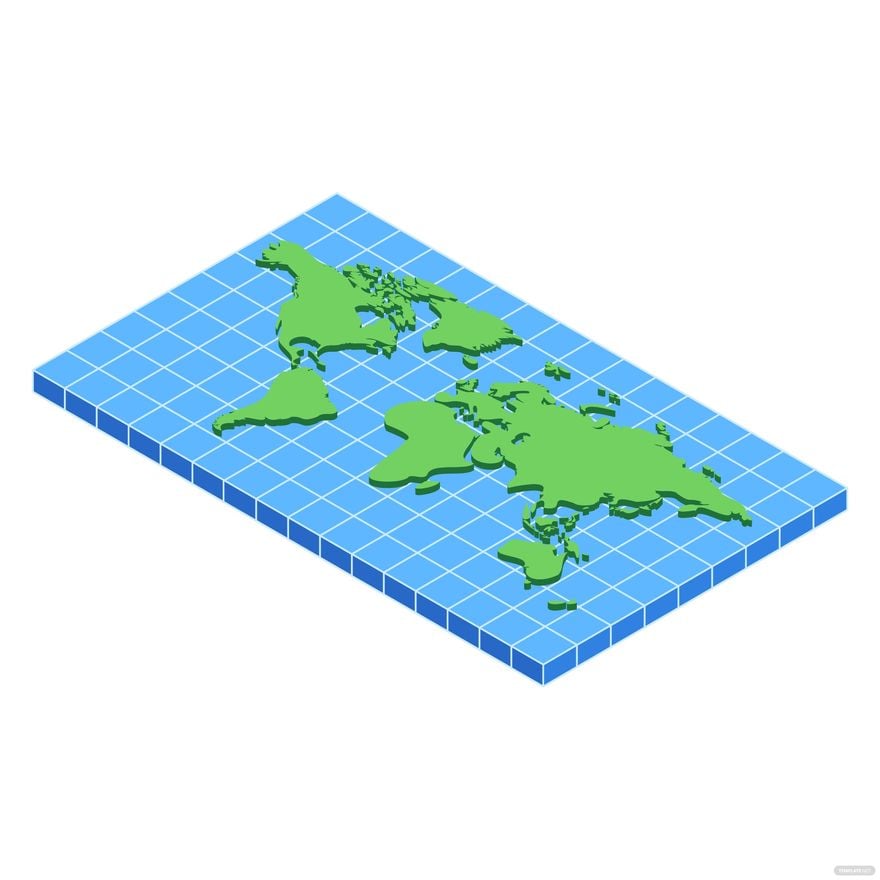 Isometric World Map Vector