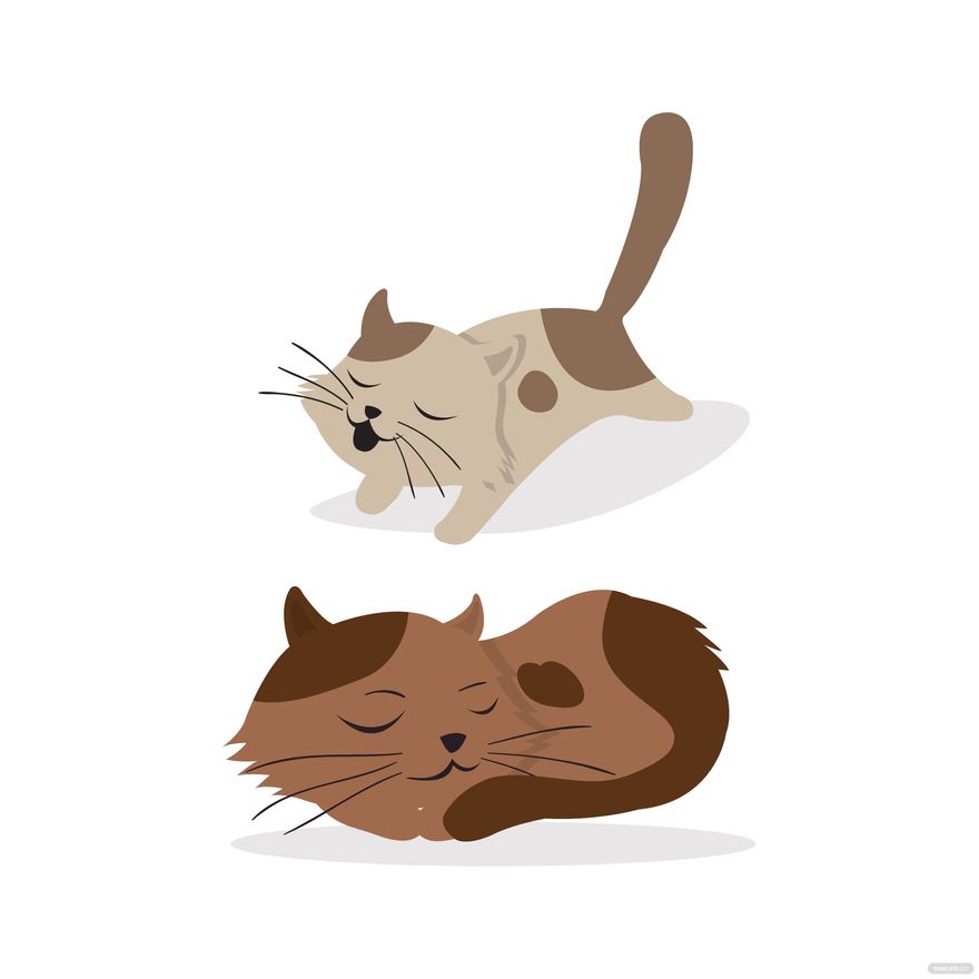 Lazy Cat Vector in Illustrator, EPS, SVG, JPG, PNG