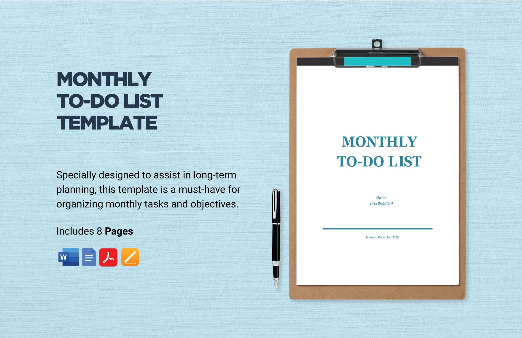 Monthly To-Do List Template