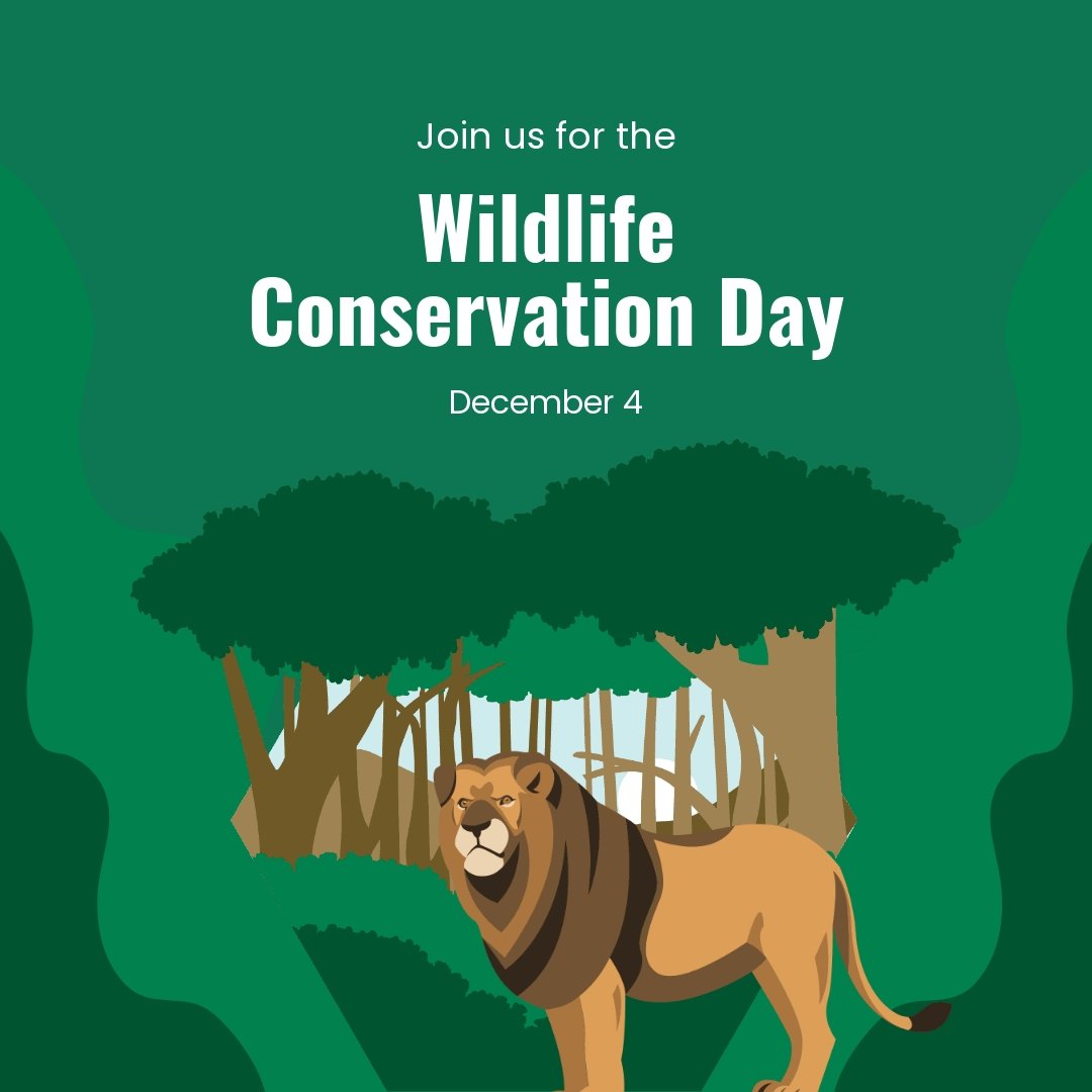 Wildlife Conservation Day Instagram Post Template
