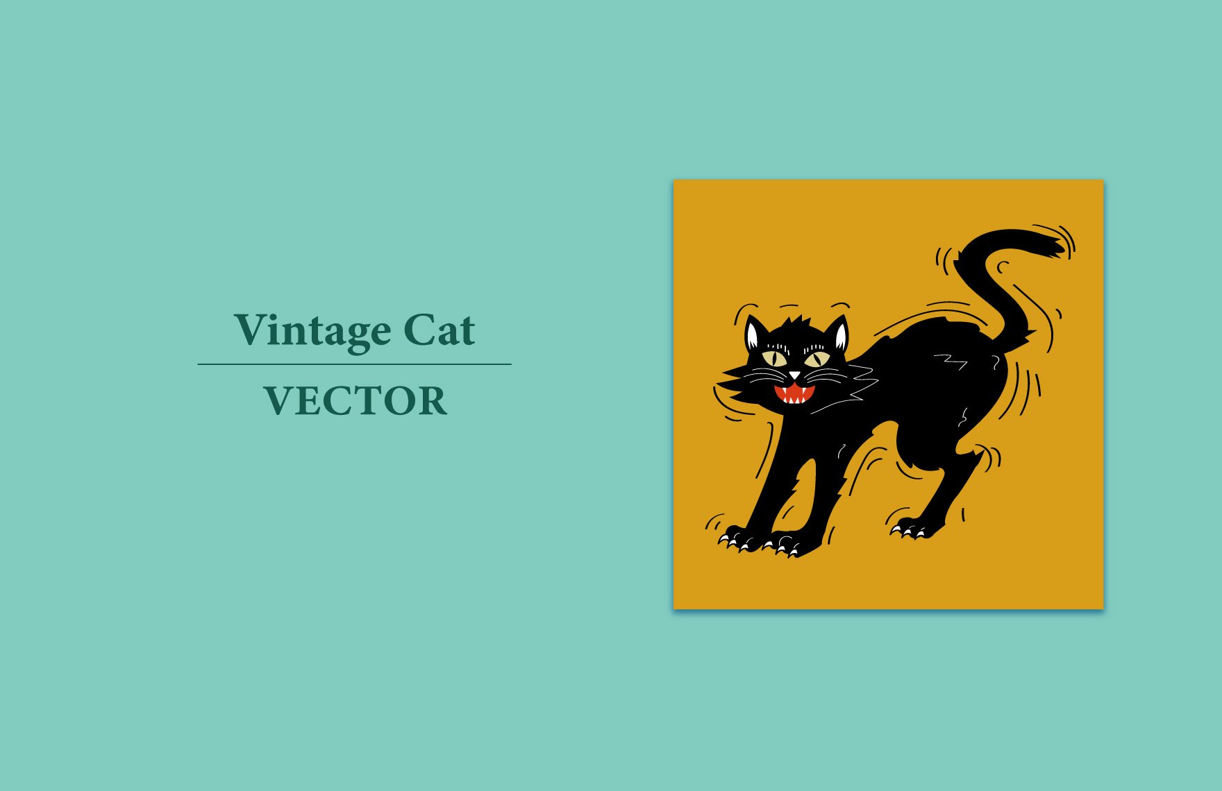 Vintage Cat Vector