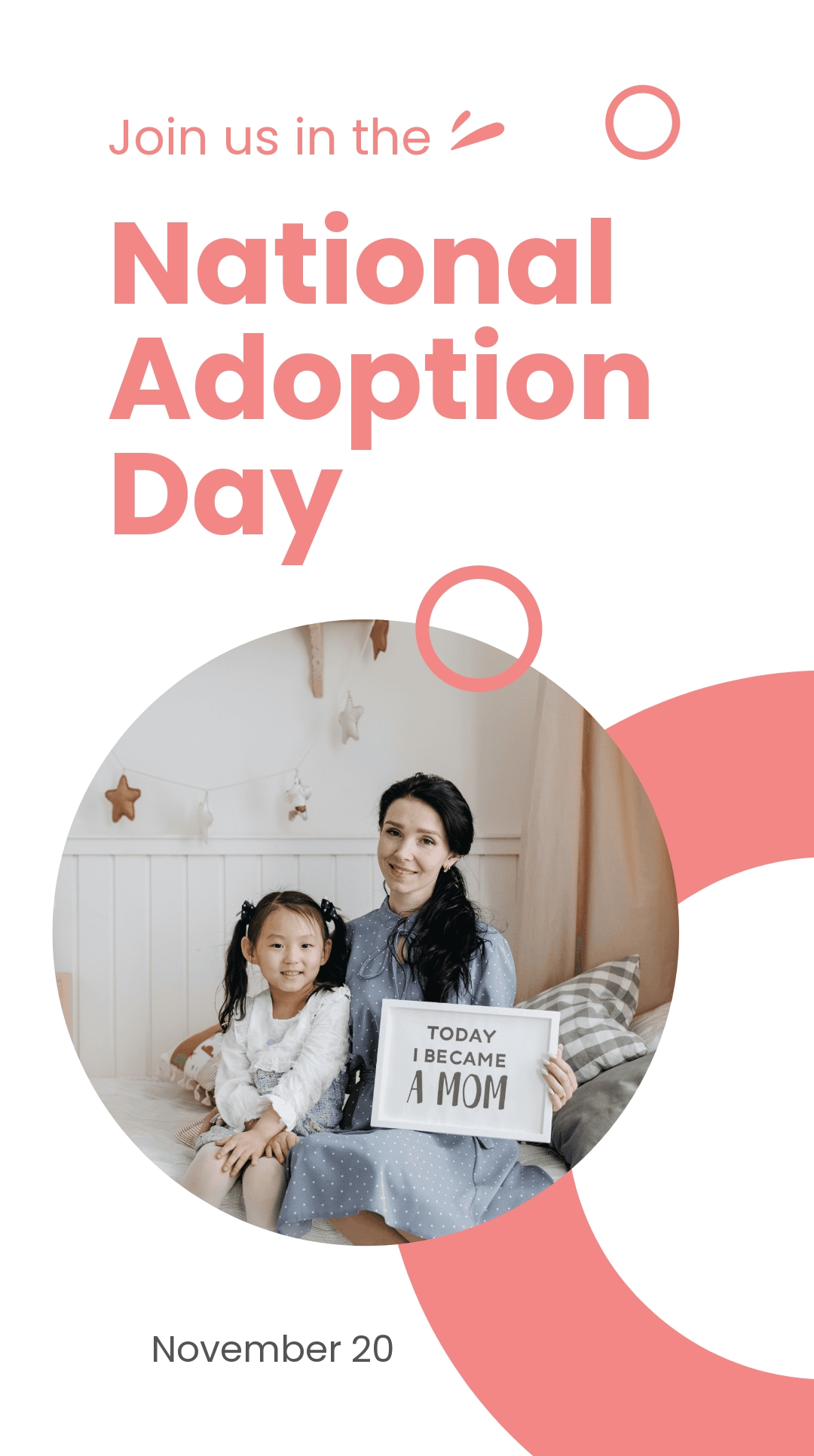 National Adoption Day WhatsApp Post Template