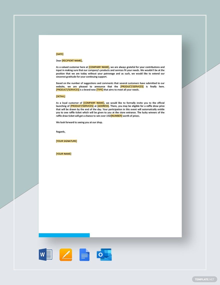 product letter
