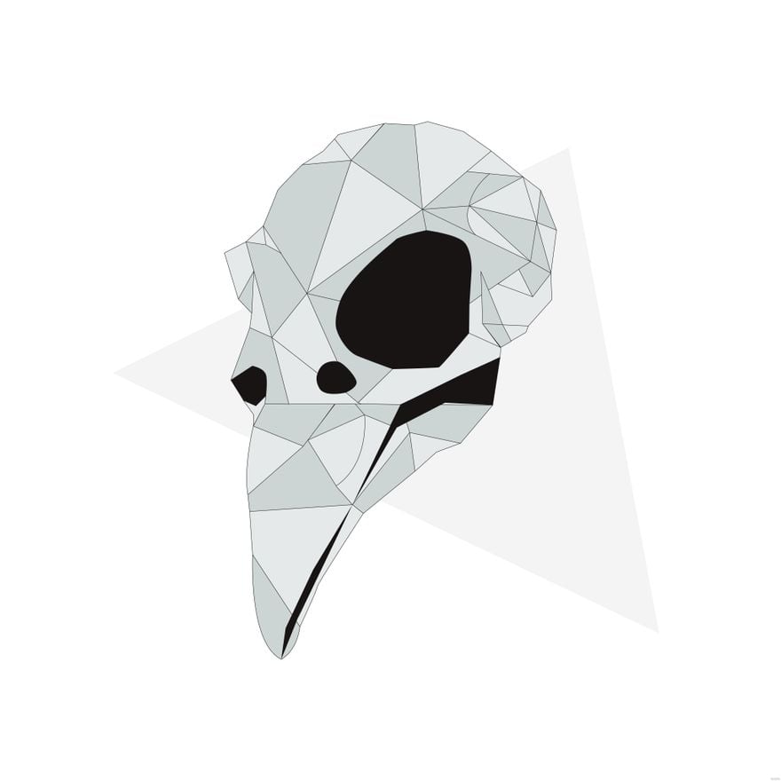 Free Geometric Bird Skull Illustration