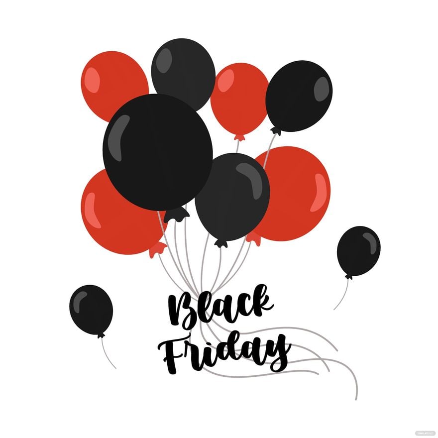 Free Black Friday Balloons Vector