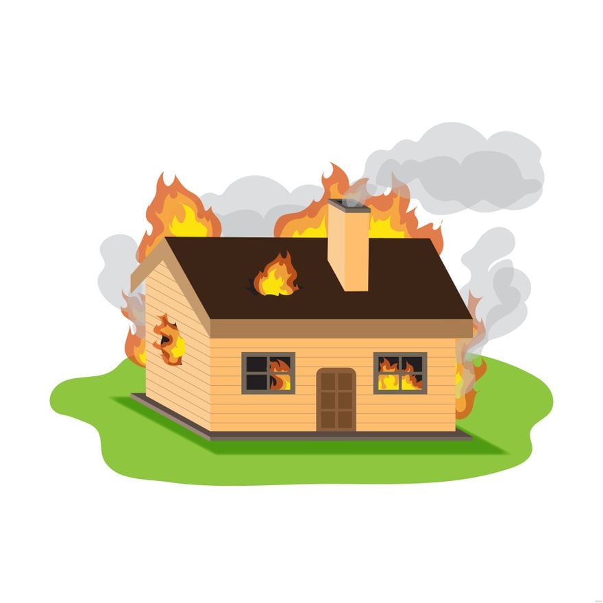 Free House on Fire Illustration