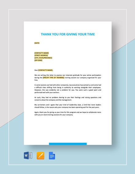 thank you for your time email template