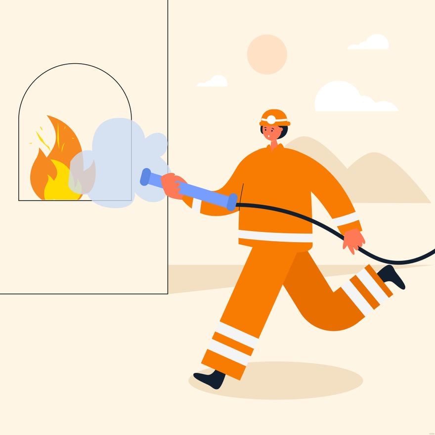 Free Fireman Illustration in Illustrator, EPS, SVG, JPG, PNG