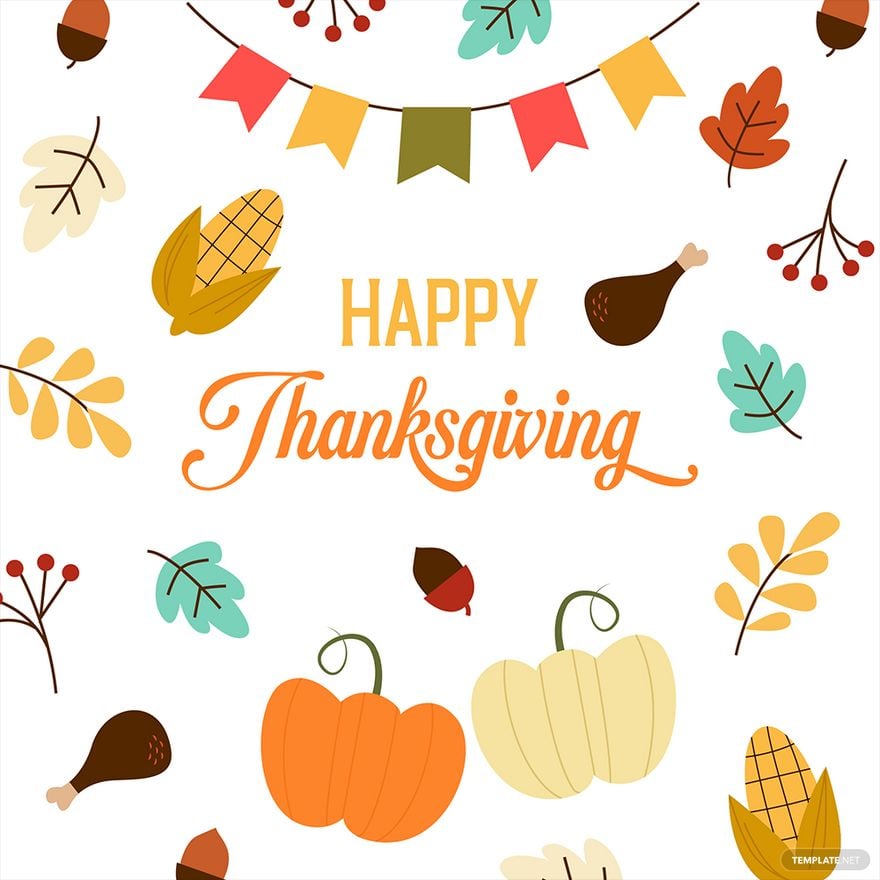 Decorative Happy Thanksgiving Vector in Illustrator, EPS, SVG, JPG, PNG