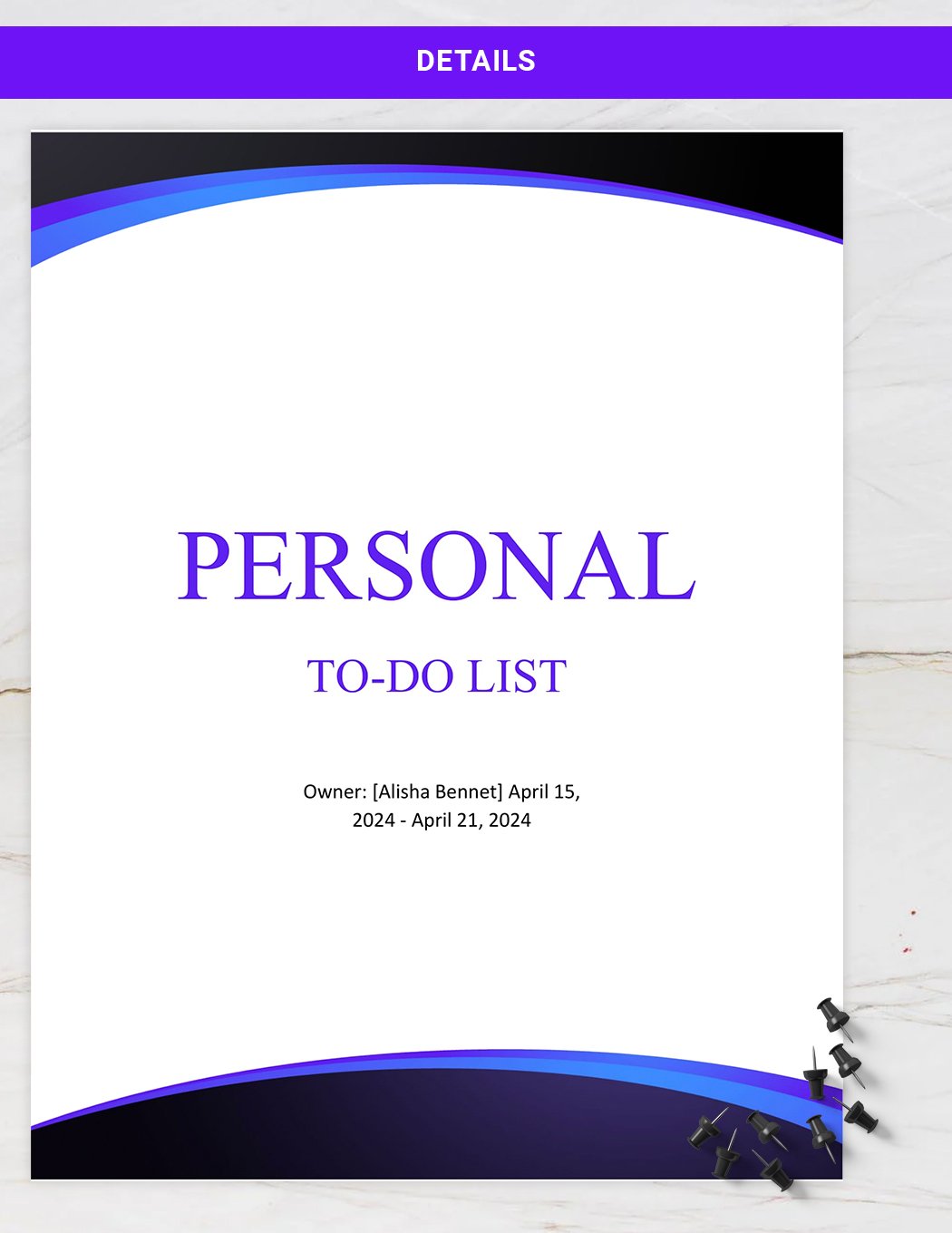 Personal To-Do List Template