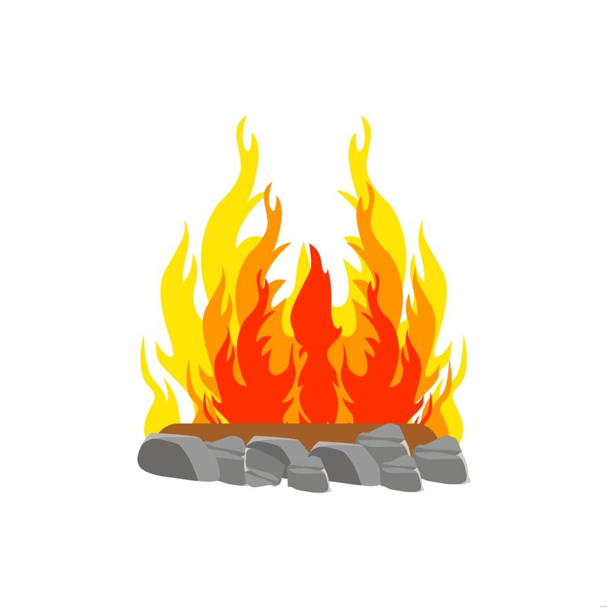 Burning Fire Illustration in Illustrator, EPS, SVG, JPG, PNG