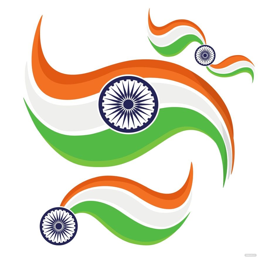 Creative Indian Flag Vector in Illustrator, EPS, SVG, JPG, PNG