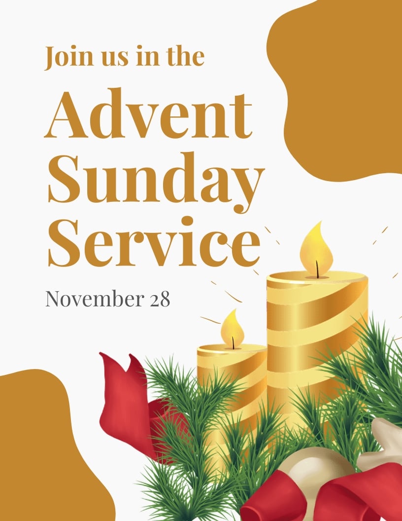 Advent Sunday Service Flyer Template