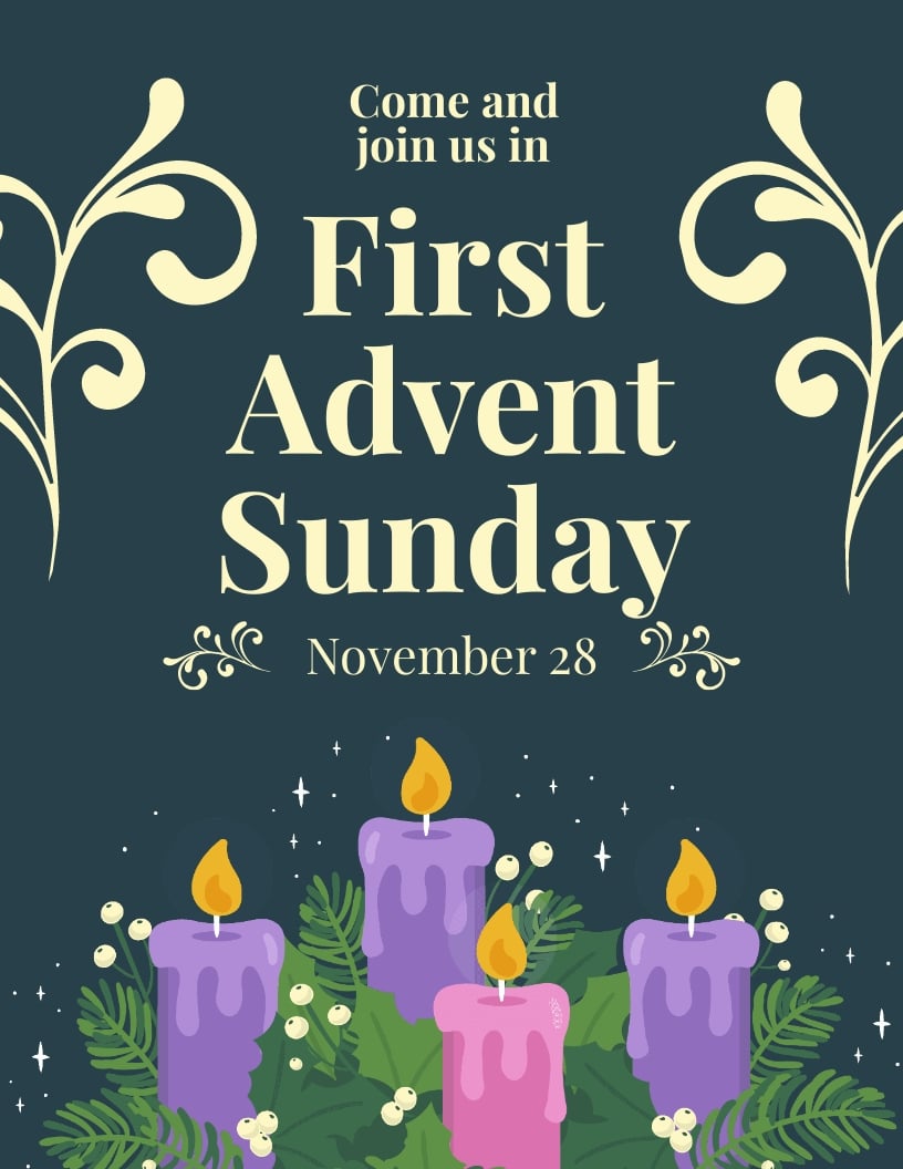 First Advent Sunday Flyer Template