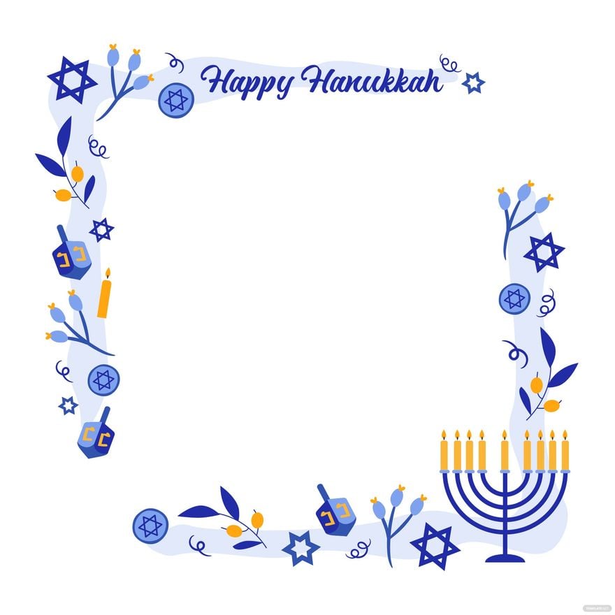 Hanukkah Border Vector in Illustrator, EPS, SVG, JPG, PNG