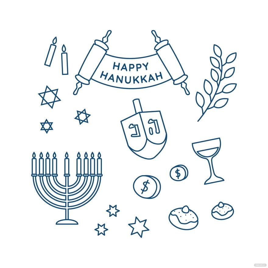 Free Doodle Hanukkah Vector in Illustrator, EPS, SVG, JPG, PNG