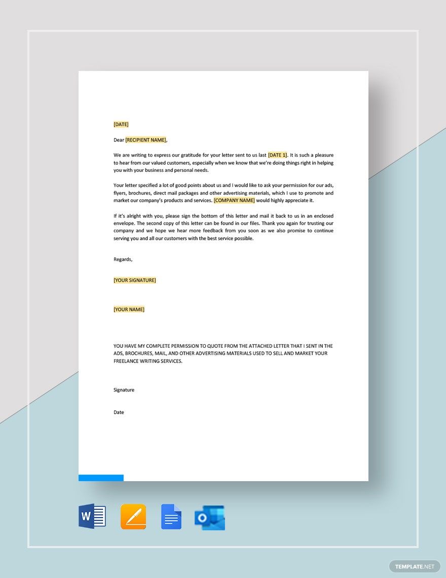 Permission to Use Unsolicited Testimonial Template