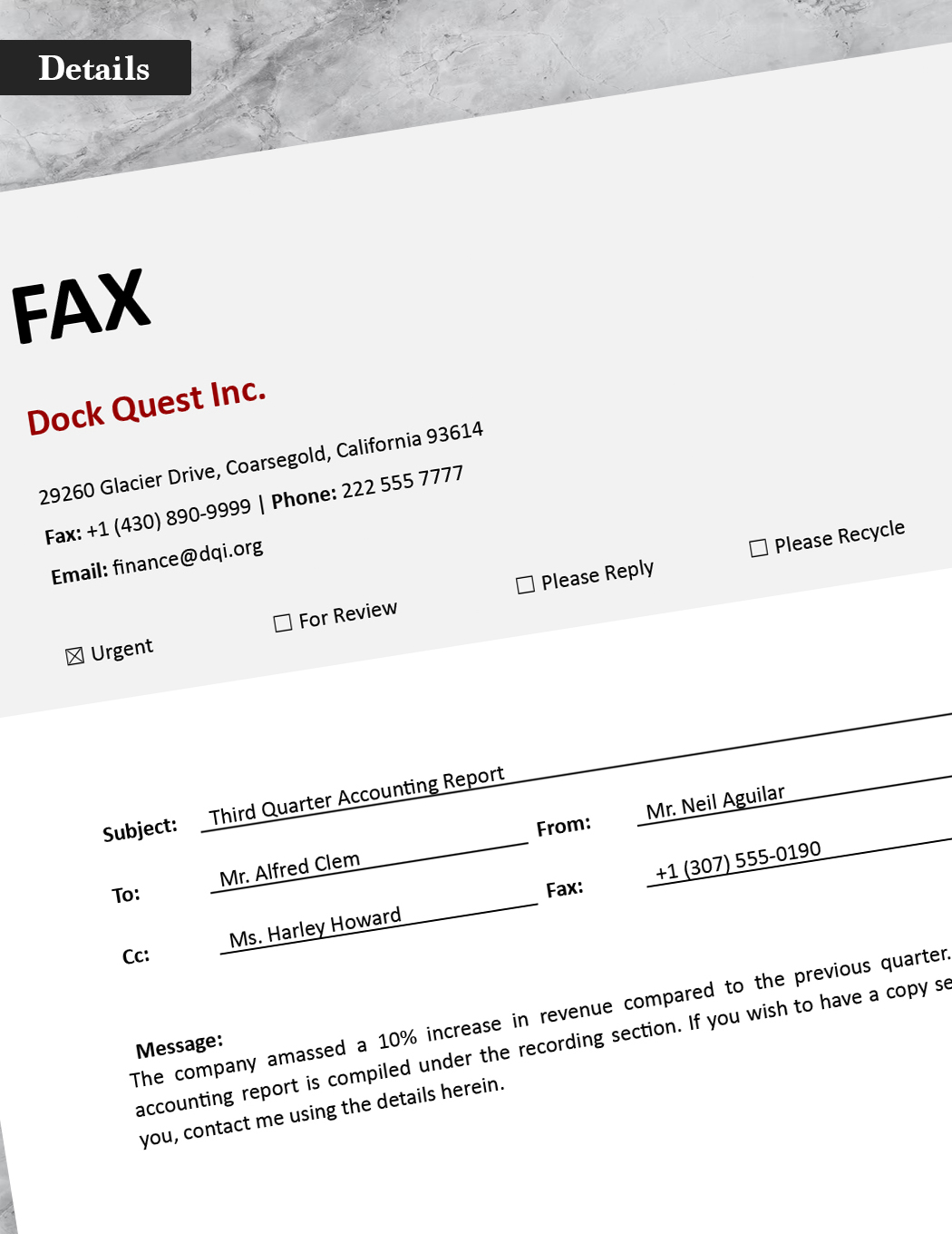 Accounting Fax Cover Sheet Template