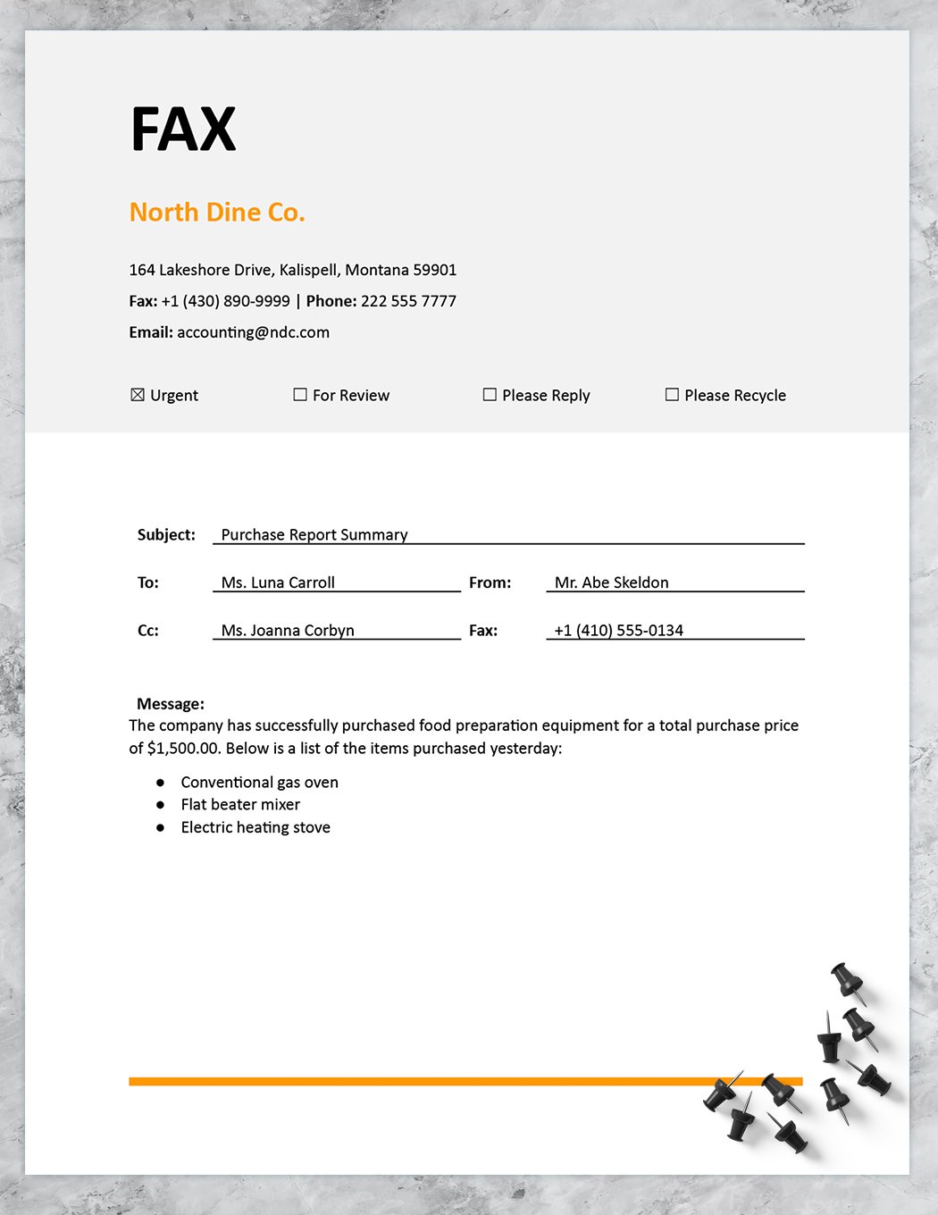 Bookkeeping Fax Cover Sheet Template