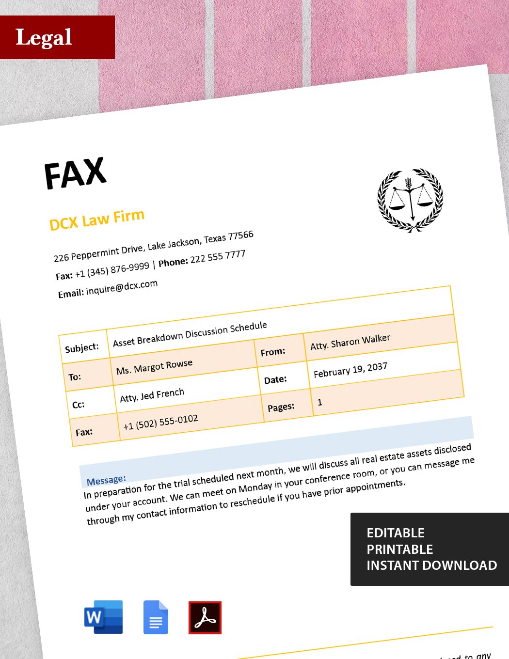 Real Estate Fax Cover Sheet Template