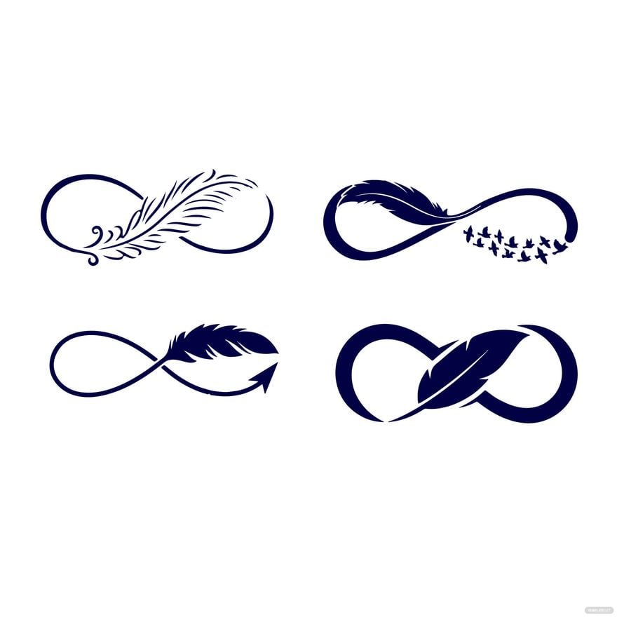 Feather Infinity Vector in Illustrator, EPS, SVG, JPG, PNG