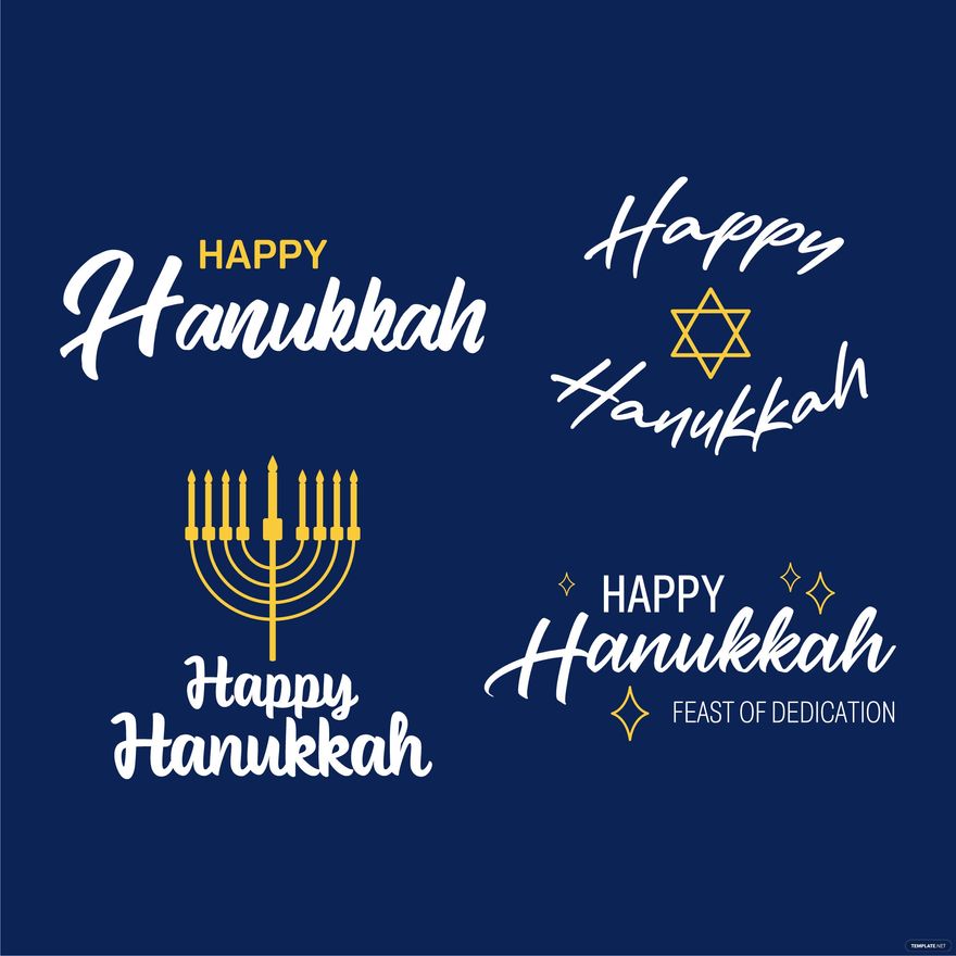Free Happy Hanukkah Lettering Vector