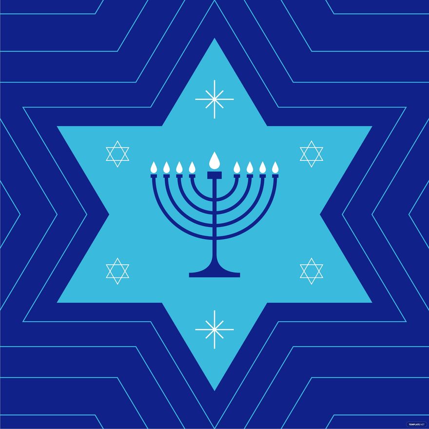 Free Blue Hanukkah Vector in Illustrator, EPS, SVG, JPG, PNG