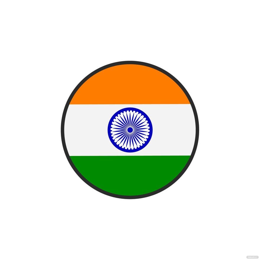 Circle Indian Flag Vector in Illustrator, EPS, SVG, JPG, PNG