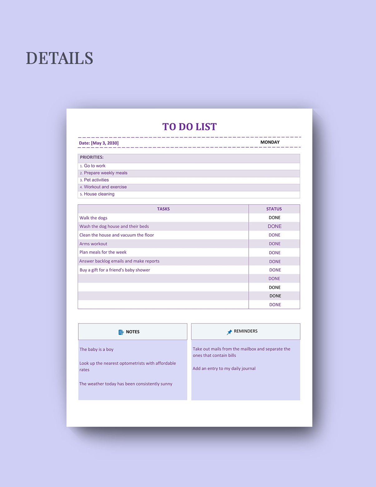 Weekly To-Do List Template