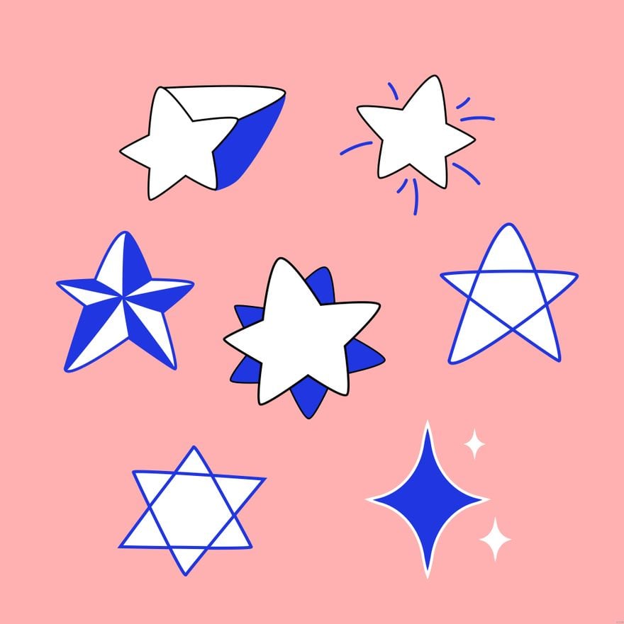Blue and White Star Illustration