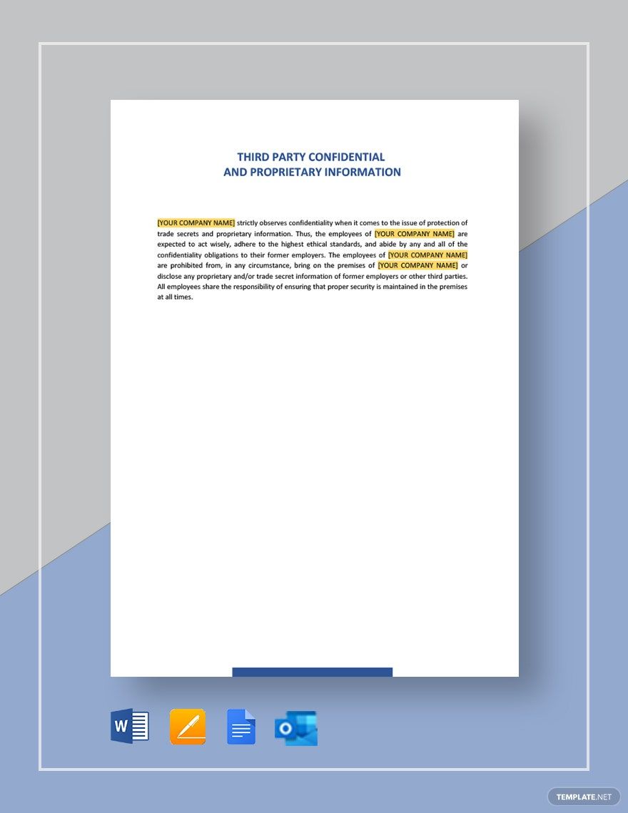 Free Third Party Confidential Information Policy Template
