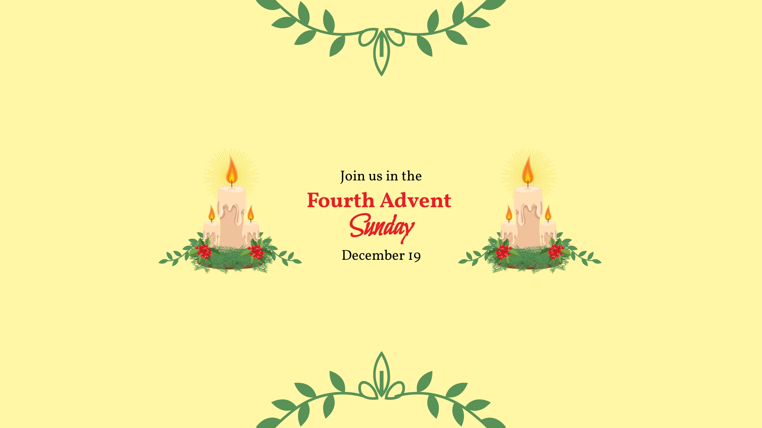 Fourth Advent Sunday Youtube Banner Template
