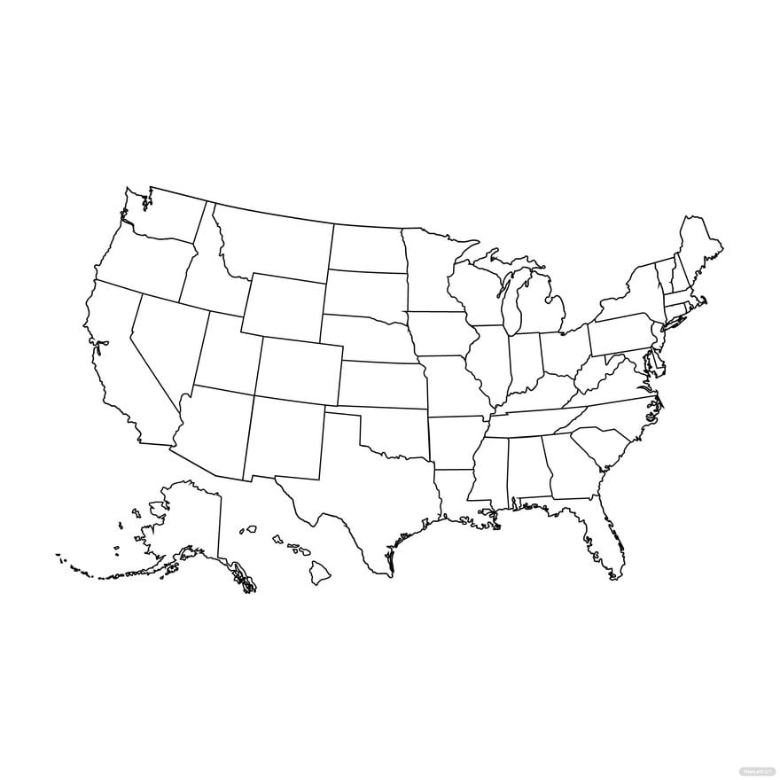 Free USA Map Vector Transparent in Illustrator, EPS, SVG, JPG, PNG