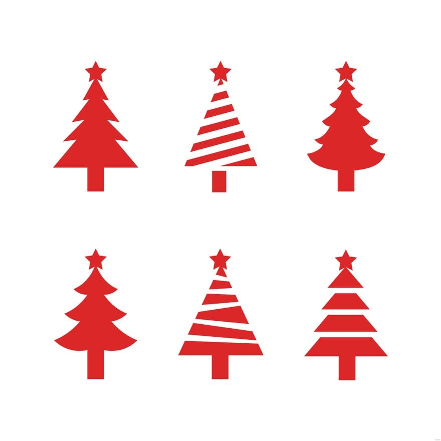 Free Red Christmas Tree Illustration