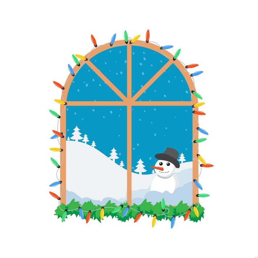 Free Christmas Window Illustration