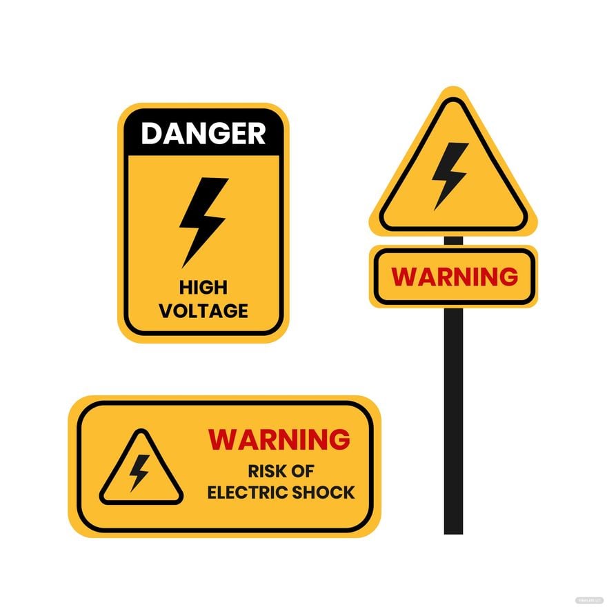 Electric Shock Warning Sign Vector