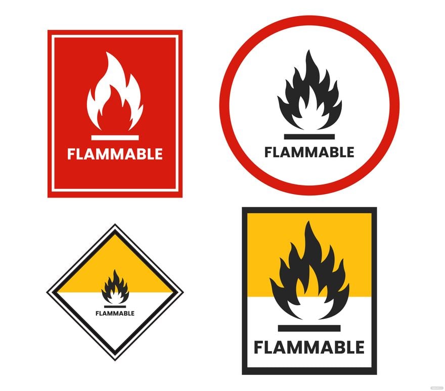 Free Flammable Warning Sign Vector