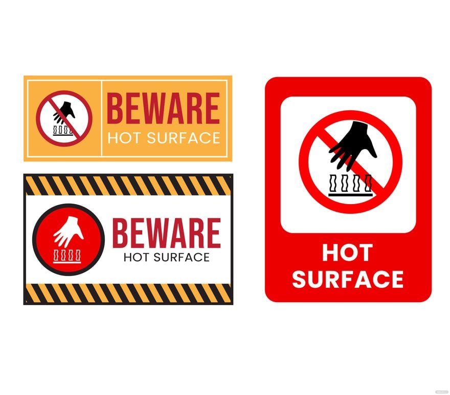 Hot Surface Warning Sign Vector