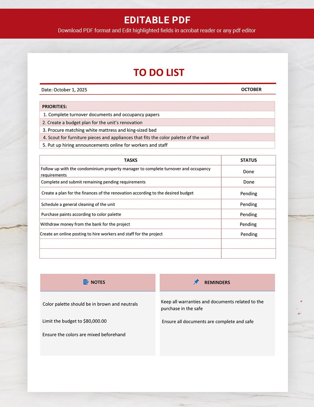 Aesthetic To-Do List Template