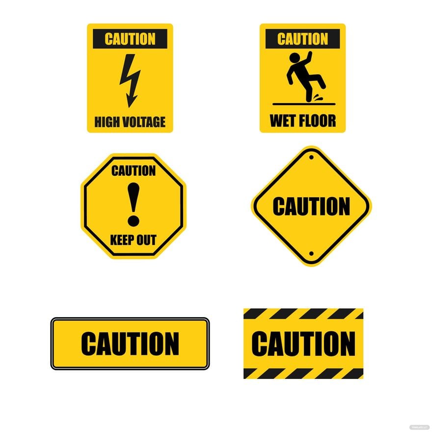 Caution Sign Vector in Illustrator, EPS, SVG, JPG, PNG