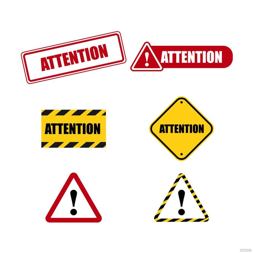 Attention Sign Vector in Illustrator, EPS, SVG, JPG, PNG
