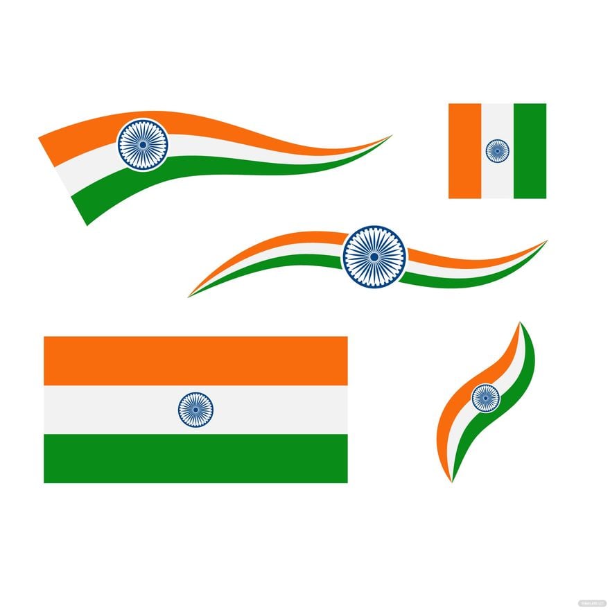 Tricolour Indian Flag Vector in Illustrator, EPS, SVG, JPG, PNG